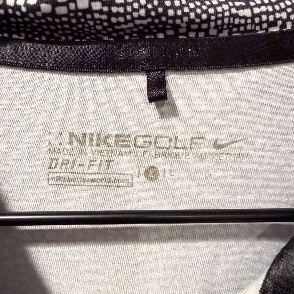Nike Golf Dri-Fit Indianapolis Motor‎ Speedway Polo Women's L Black White Racing